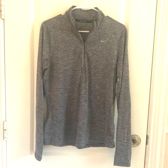 Nike Running 1/4 Zip Jacket Pull-over Gray Size Medium - Picture 1 of 6